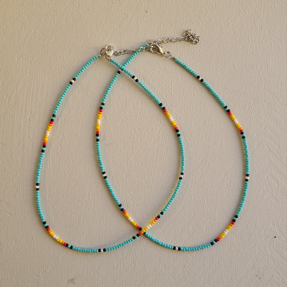 🔴SOLD🔴Turquoise beaded western handmade choker necklace - Picture 1 of 1